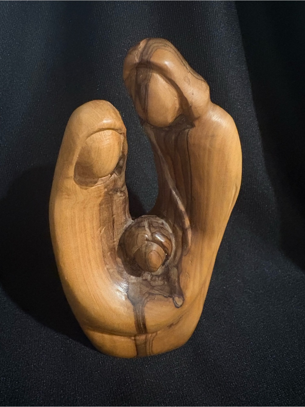Olive Wood Holy Family Nativity Sculpture Hand Carved in Jerusalem